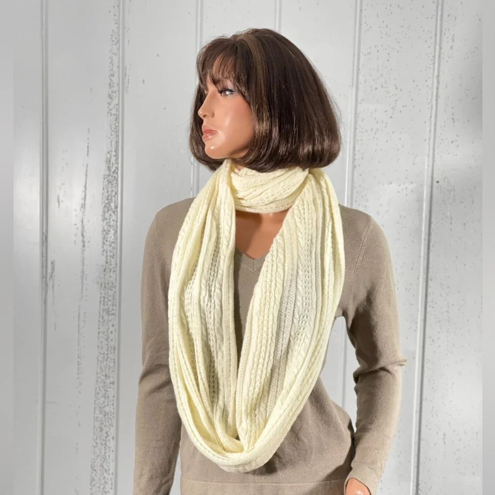*Garage Women's Cream Knitted Infinity Scarf